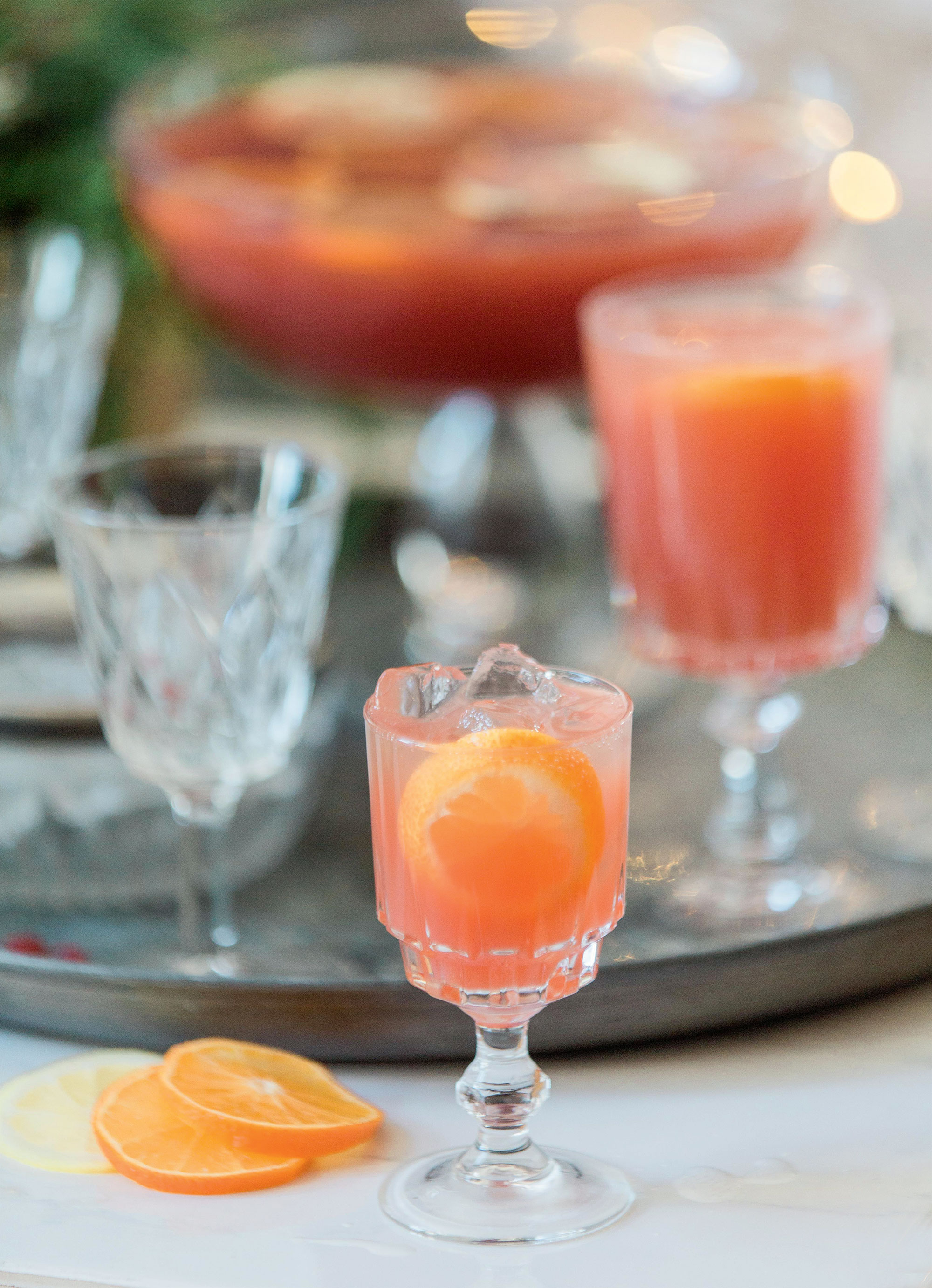 Pomegranate Orange Holiday Punch - Cooking with Curls