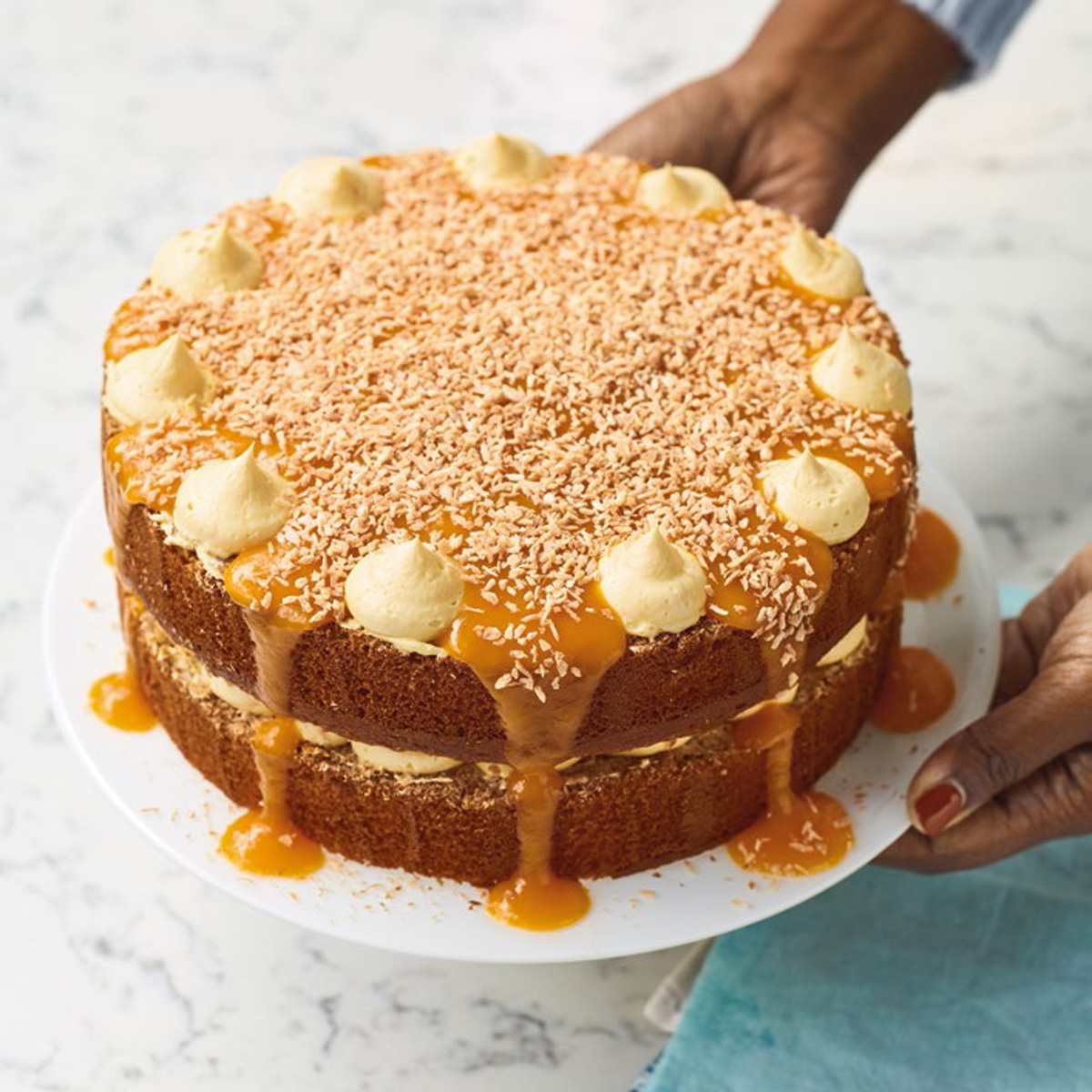 British Strawberry Coconut Cake